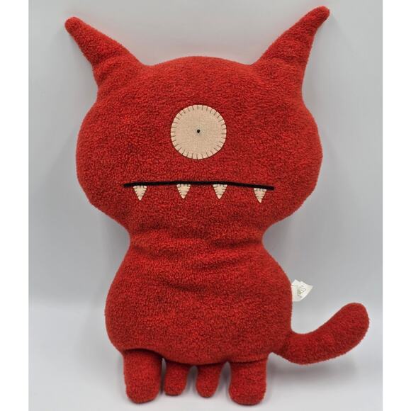 Ugly Doll Red Monster Dog 13" Plush Stuffed Animal One Eye Orange 2004 - Picture 1 of 4